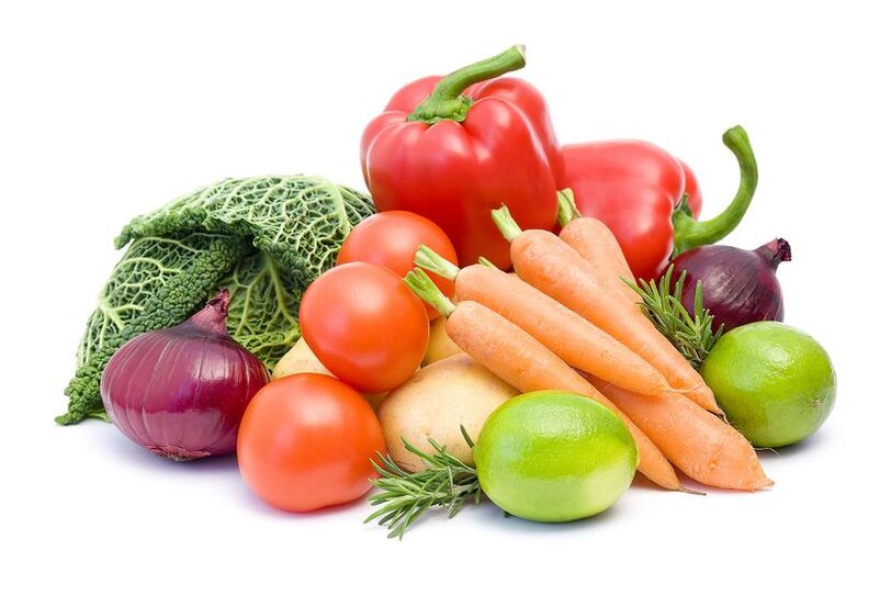 ירקות מגוונים - הדיאטה של ​​היום השני של הדיאטה 6 עלי כותרת