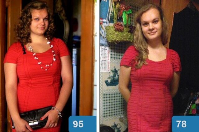 ילדה לפני ואחרי ירידה במשקל תוך 4 שבועות על דיאטת מגי